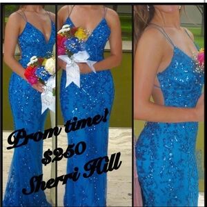 Sherri Hill Vibrant Blue Sequin Dress